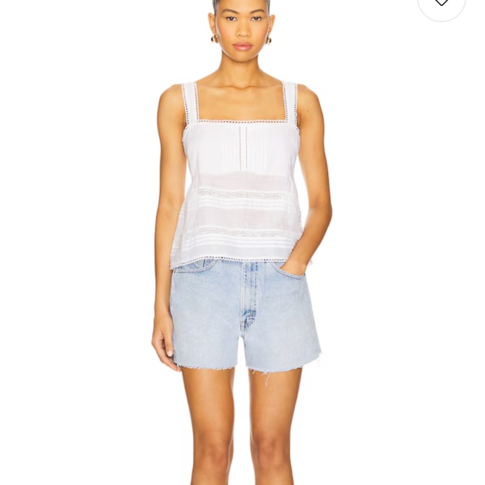 Rag & Bone Viviana Eyelet Lace Ramie Tank
